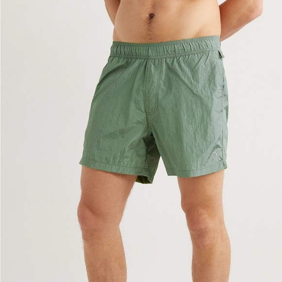 Onia Straight-Leg Mid-Length Crinkled Swim Shorts - Picture 2 of 10